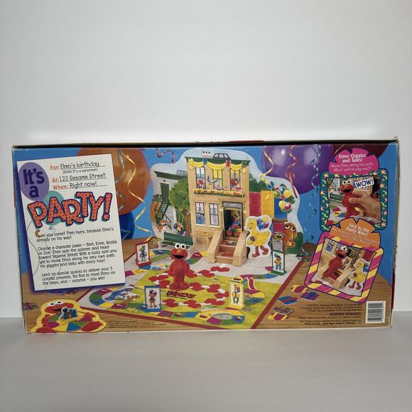 1997 VINTAGE ELMO'S BIRTHDAY GAME -MILTON BRADLEY 100% COMPLETE - Picture 7 of 10